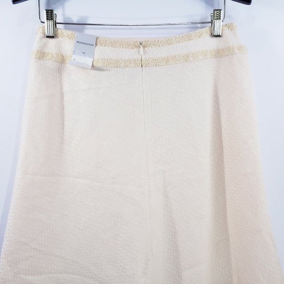 Worthington Skirt Size 10‎ Yellow beaded A-Line Textured Lined High waist New - Picture 7 of 8